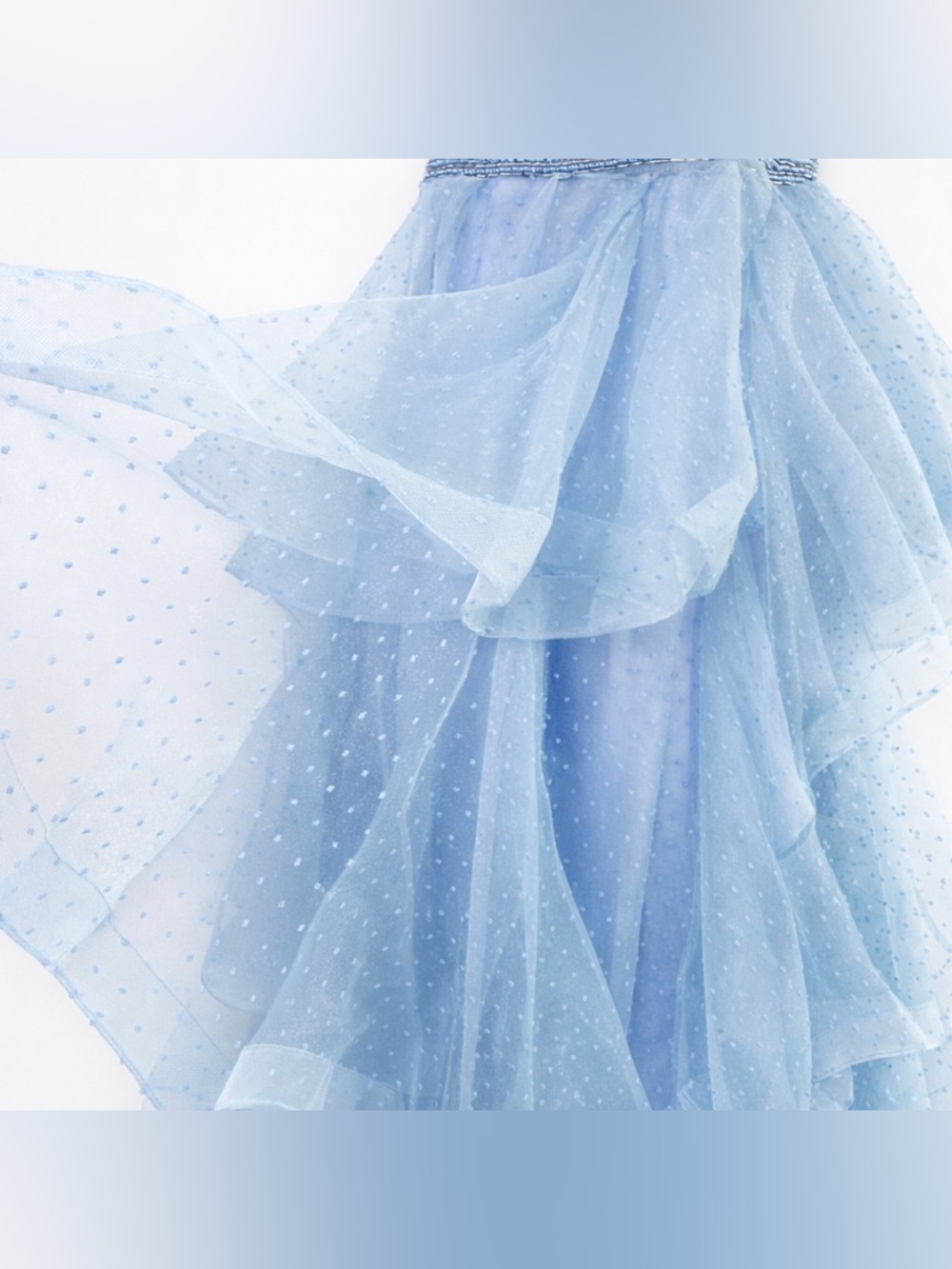 Nox Anabel Periwinkle Swiss Dot Mesh Tiered Prom Dress Gown Medium Fairycore - Picture 8 of 17